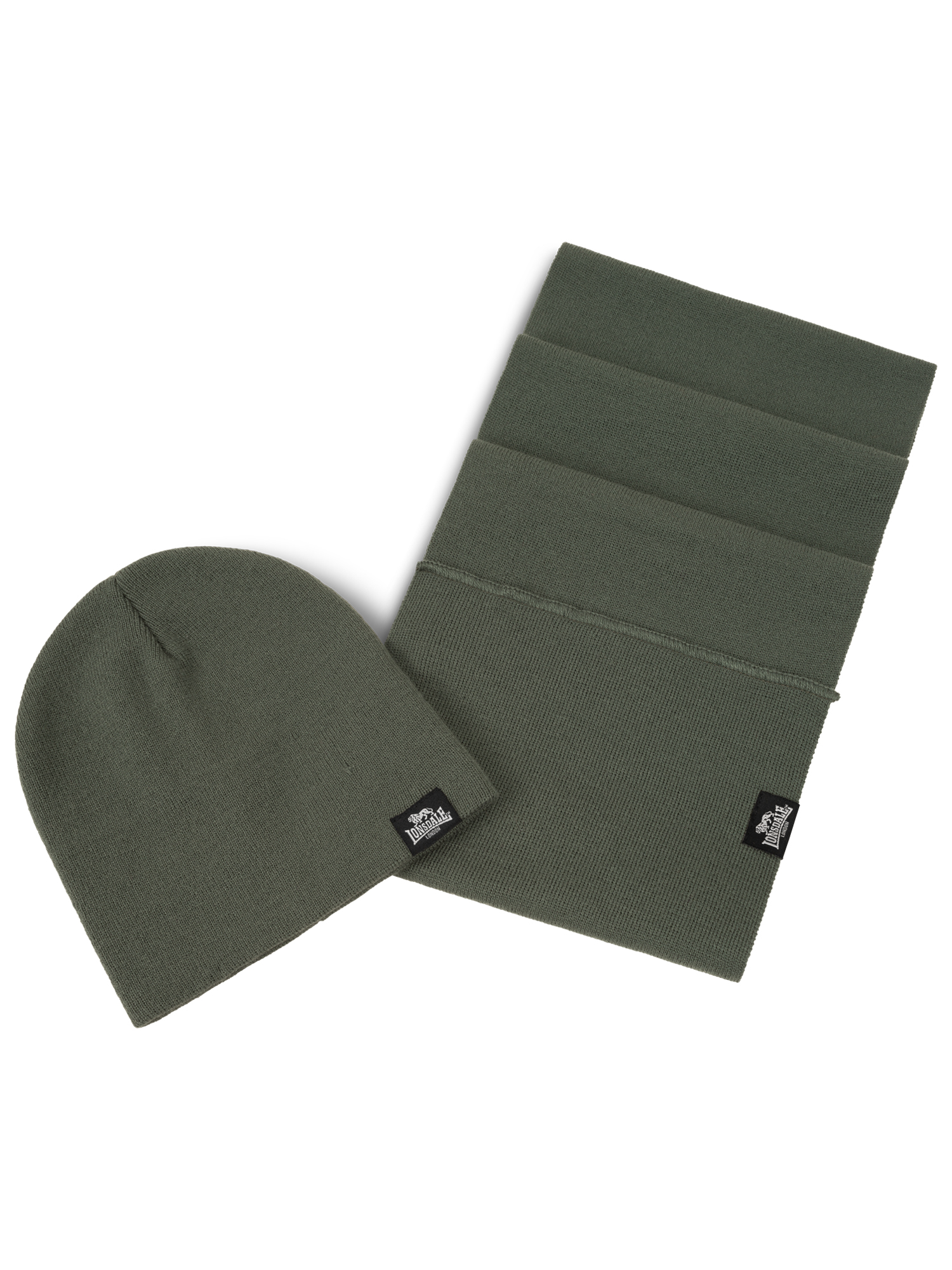 Lonsdale Unisex scarf and beanie set