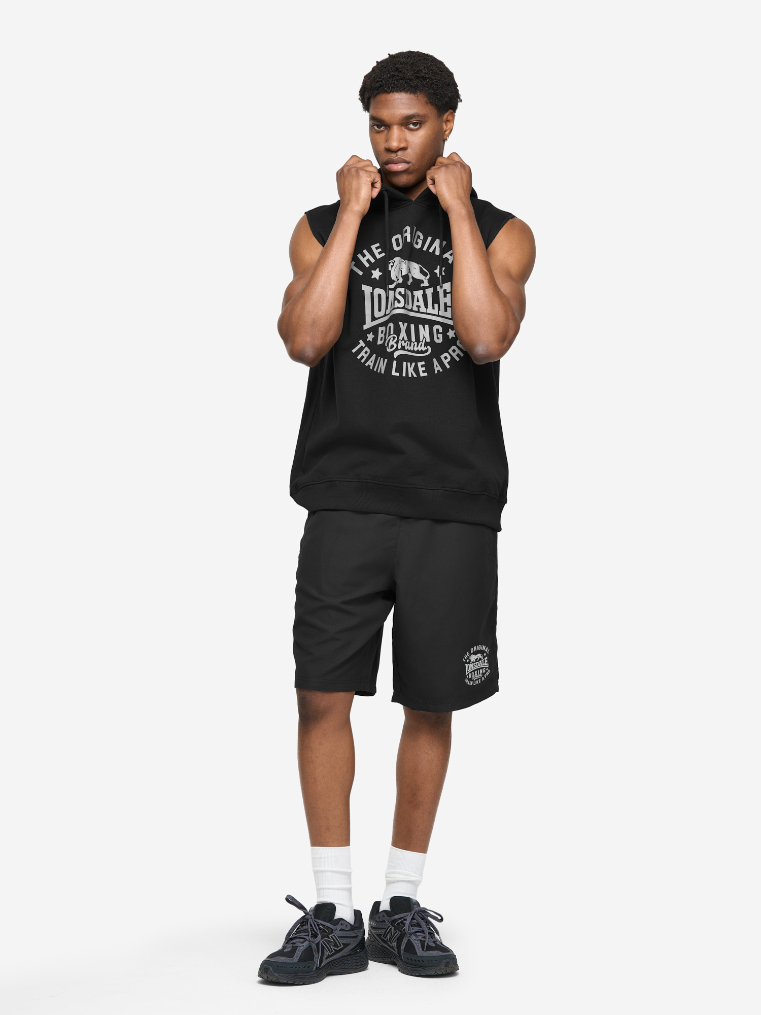 Lonsdale Men's sleeveless hoodie &amp; shorts set regular fit