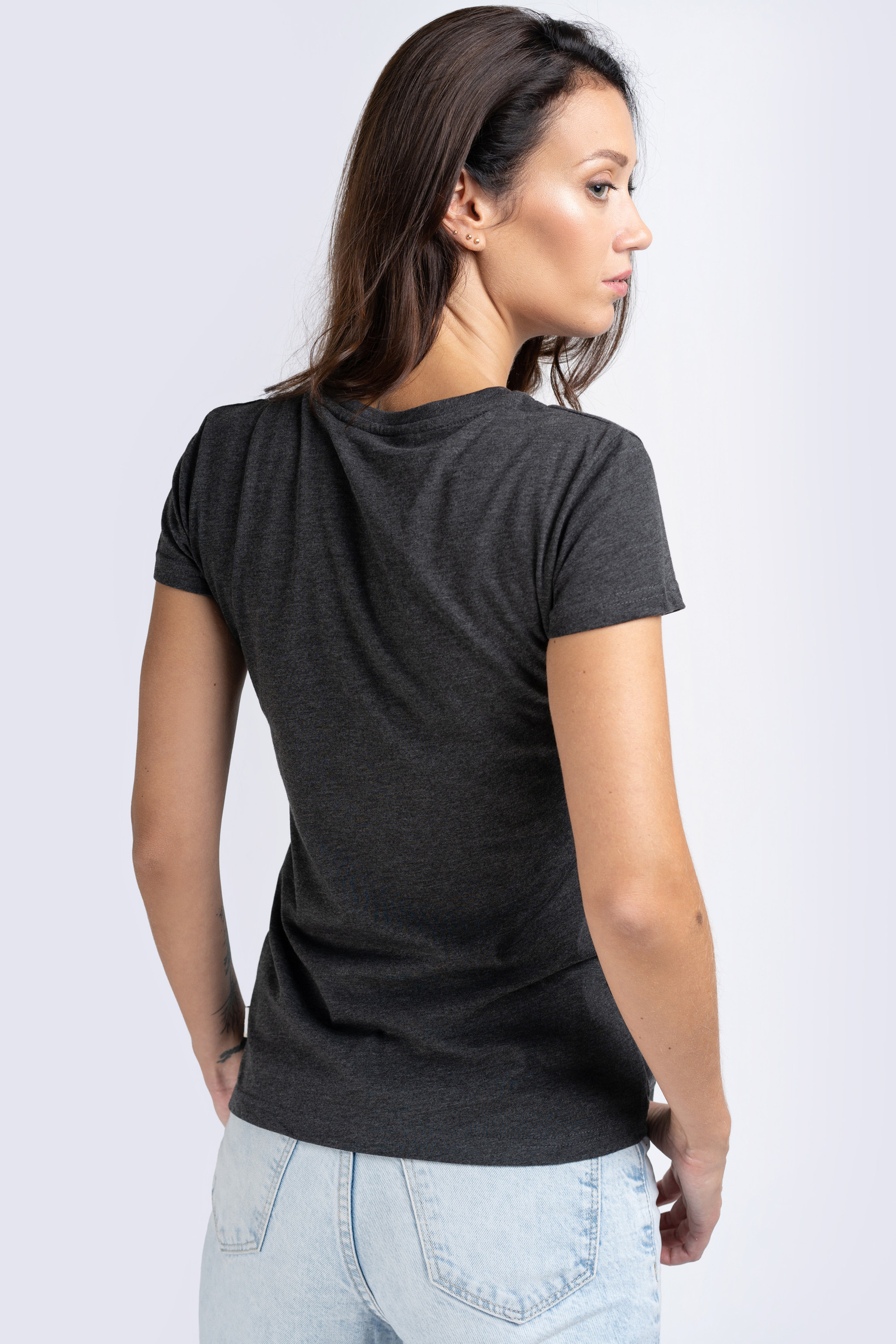 Tricou dama Lonsdale 114026-Marl Black