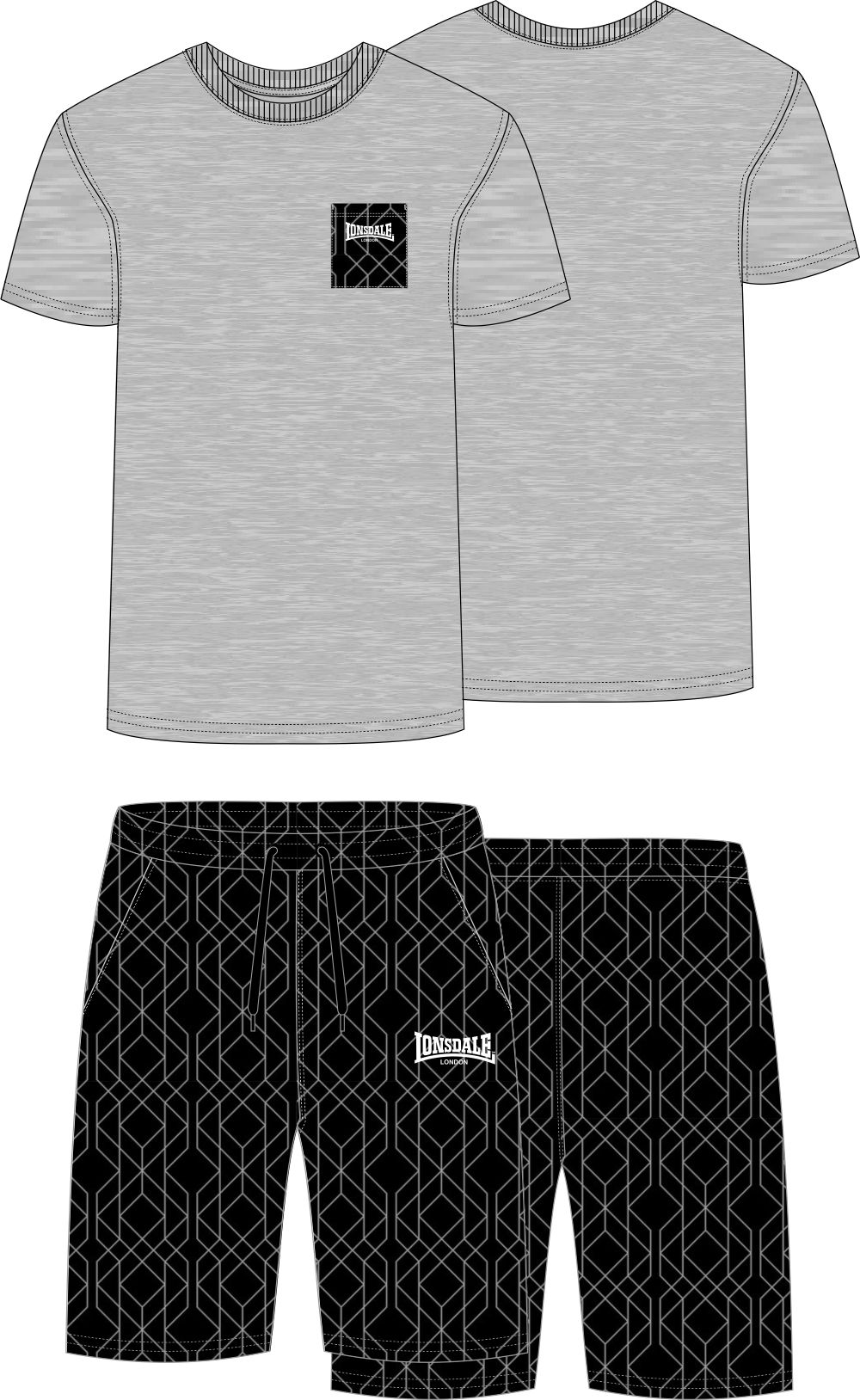 Мъжки комплект Lonsdale от тениска и шорти, стандартна кройка