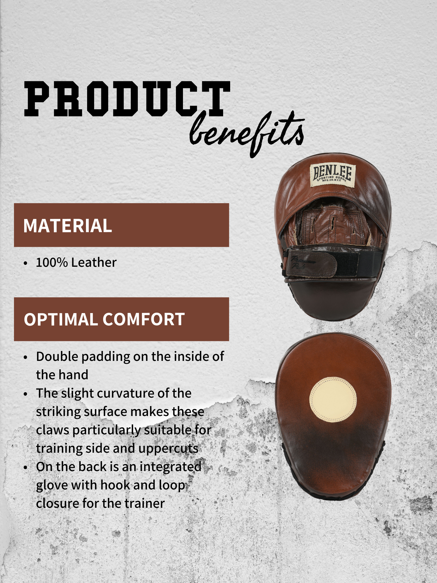 Lonsdale Leather hook & jab pad (1 pair)
