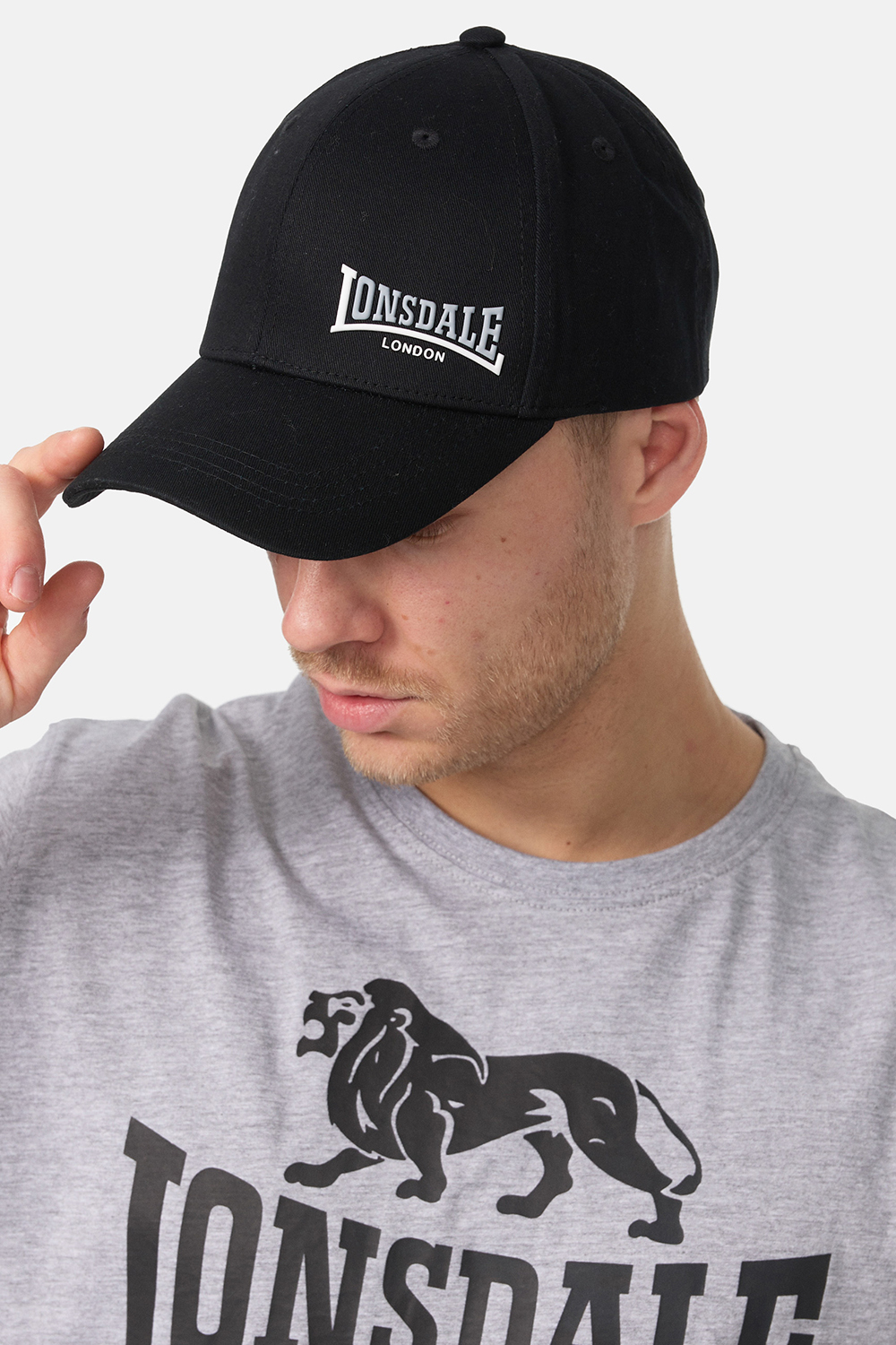 Căciulă bărbați Lonsdale 114963-Black/White/Ash