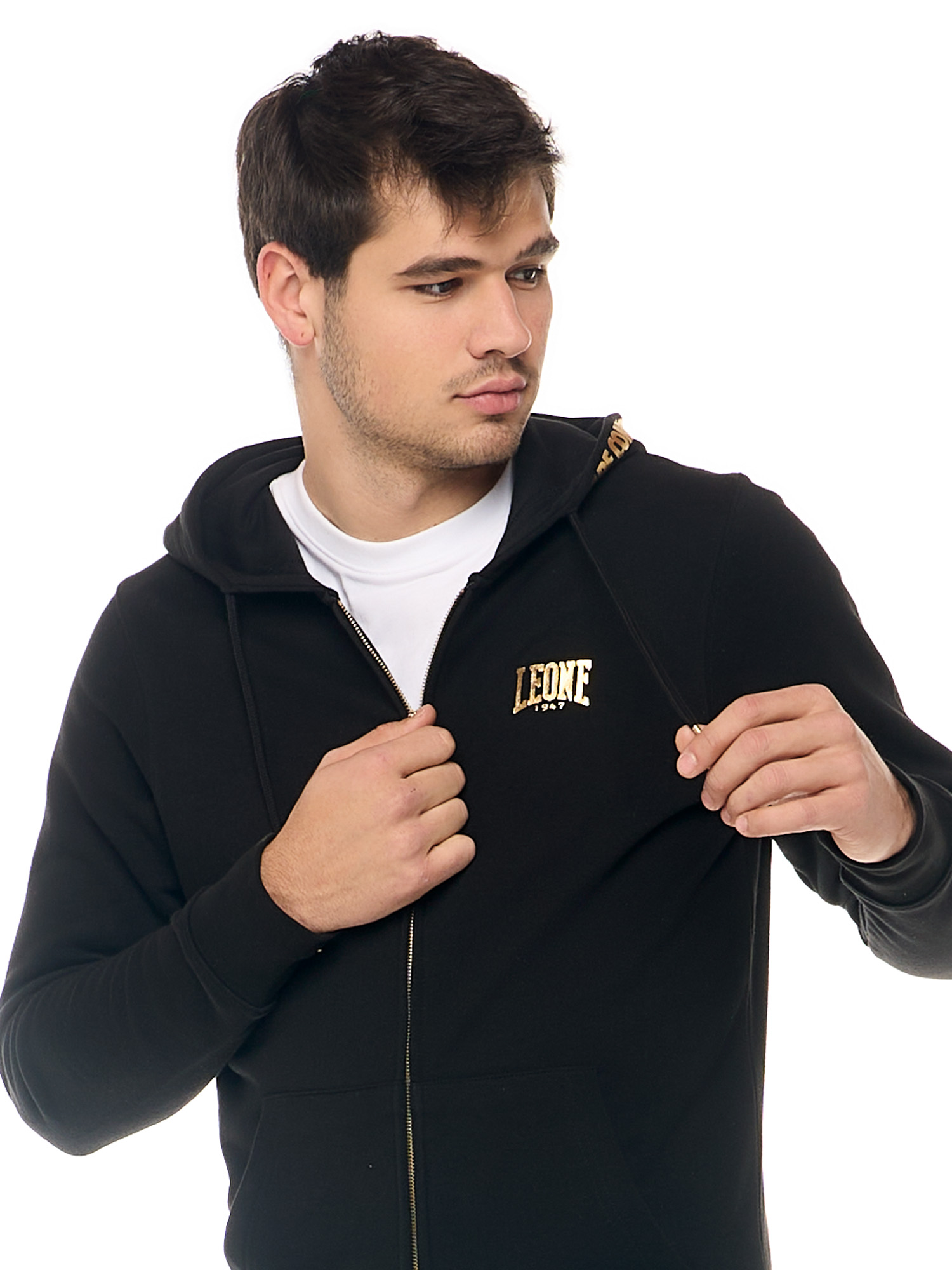 Leone Men&#039;s hooded zipsweat jacket