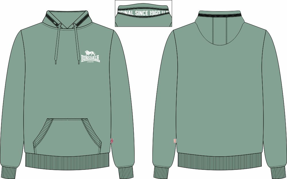 Lonsdale pánská mikina s kapucí regular fit