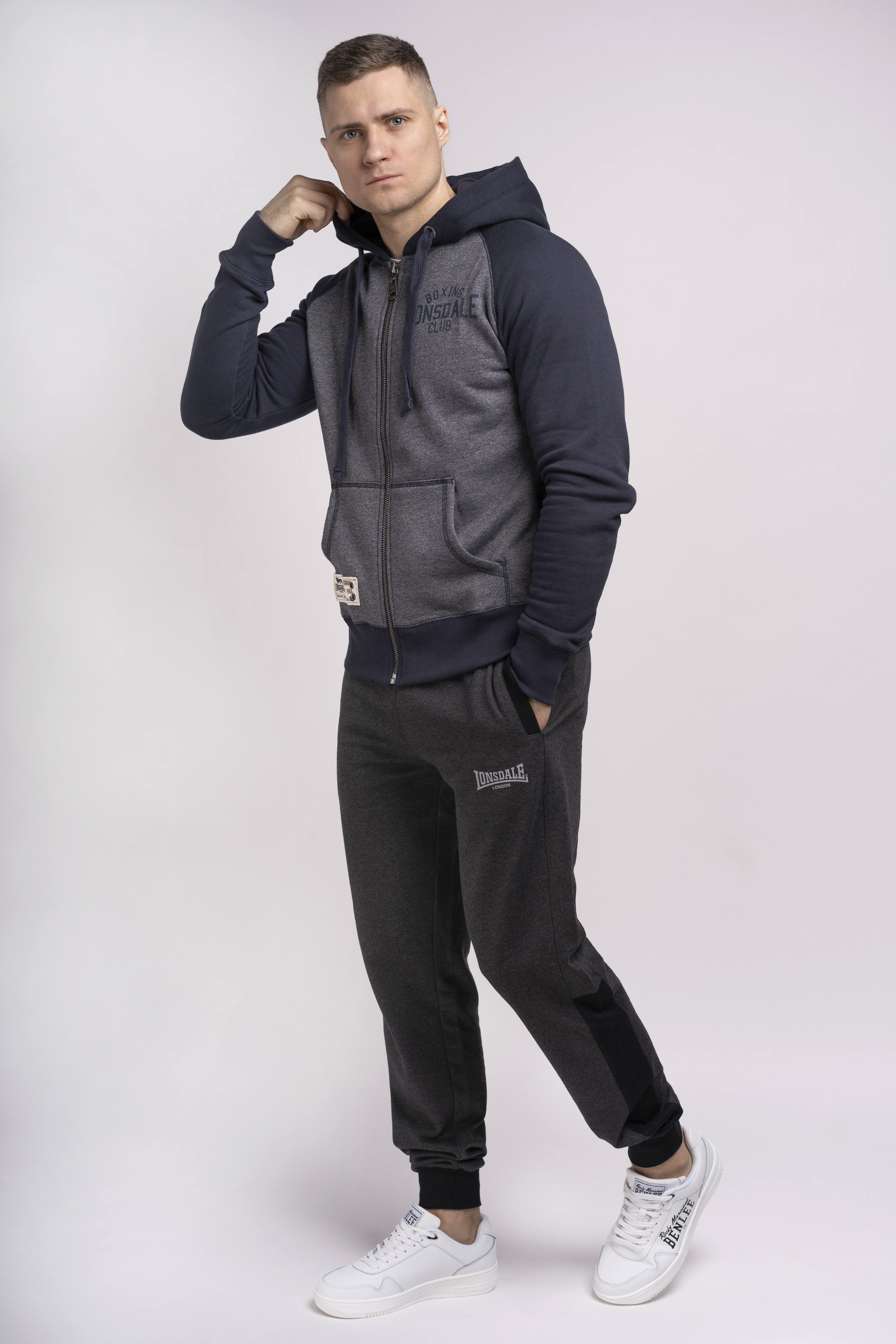 Lonsdale Men's hooded zipsweat jacket slim fit