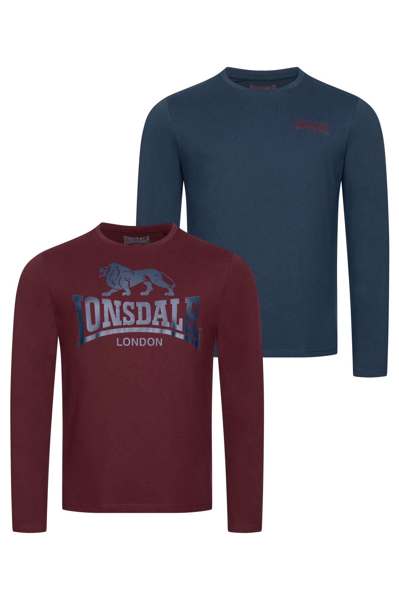 Lonsdale Men's Long-sleeved Shirt Regular Fit Double Pack