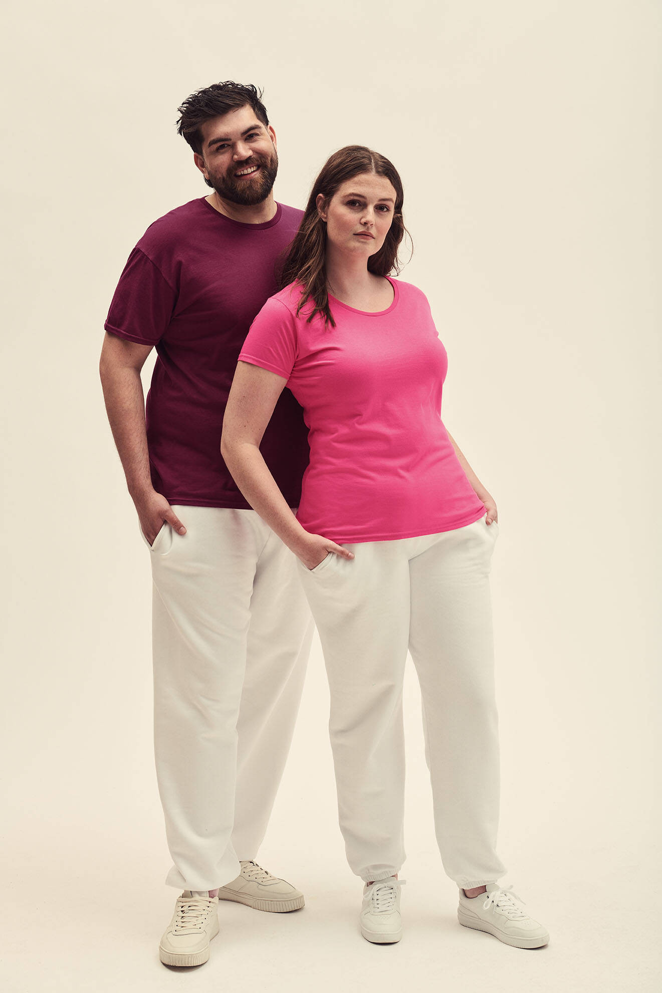 Pink Iconic women's t-shirt in combed cotton Fruit of the Loom