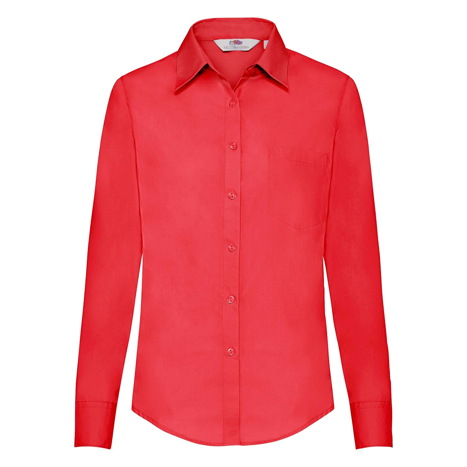 Red ladies&#039; classic poplin shirt Fruit Of The Loom