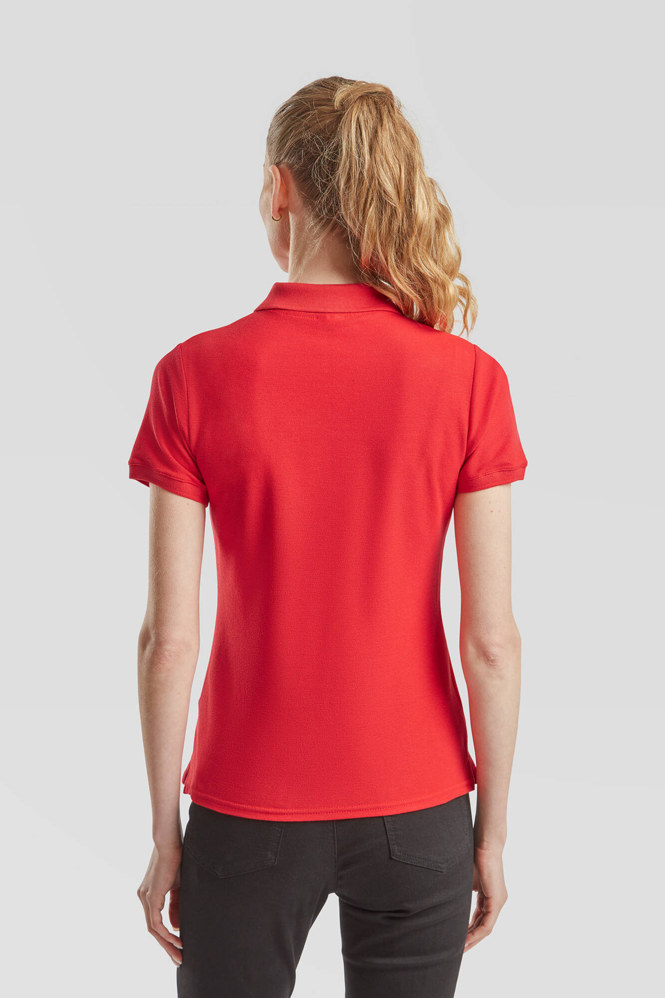 Polo Fruit of the Loom Red Women's T-shirt