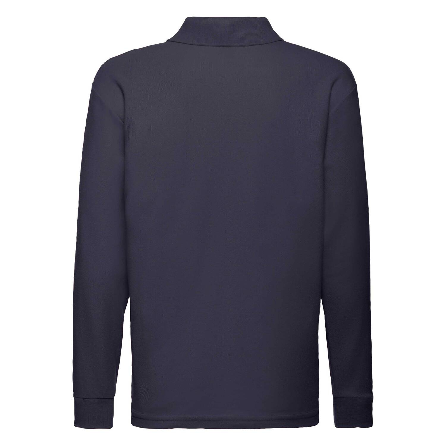 Navy blue long sleeve polo shirt Fruit of the Loom