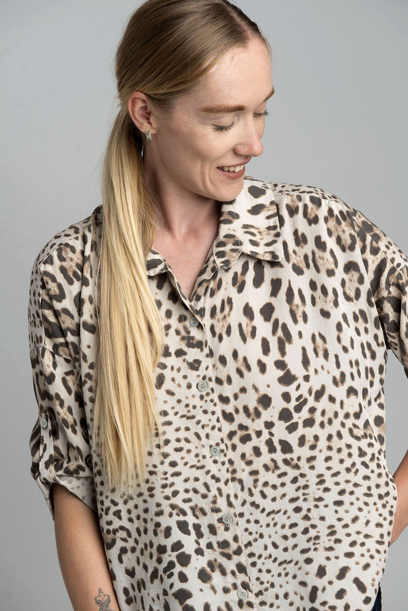 Beige blouse with spots