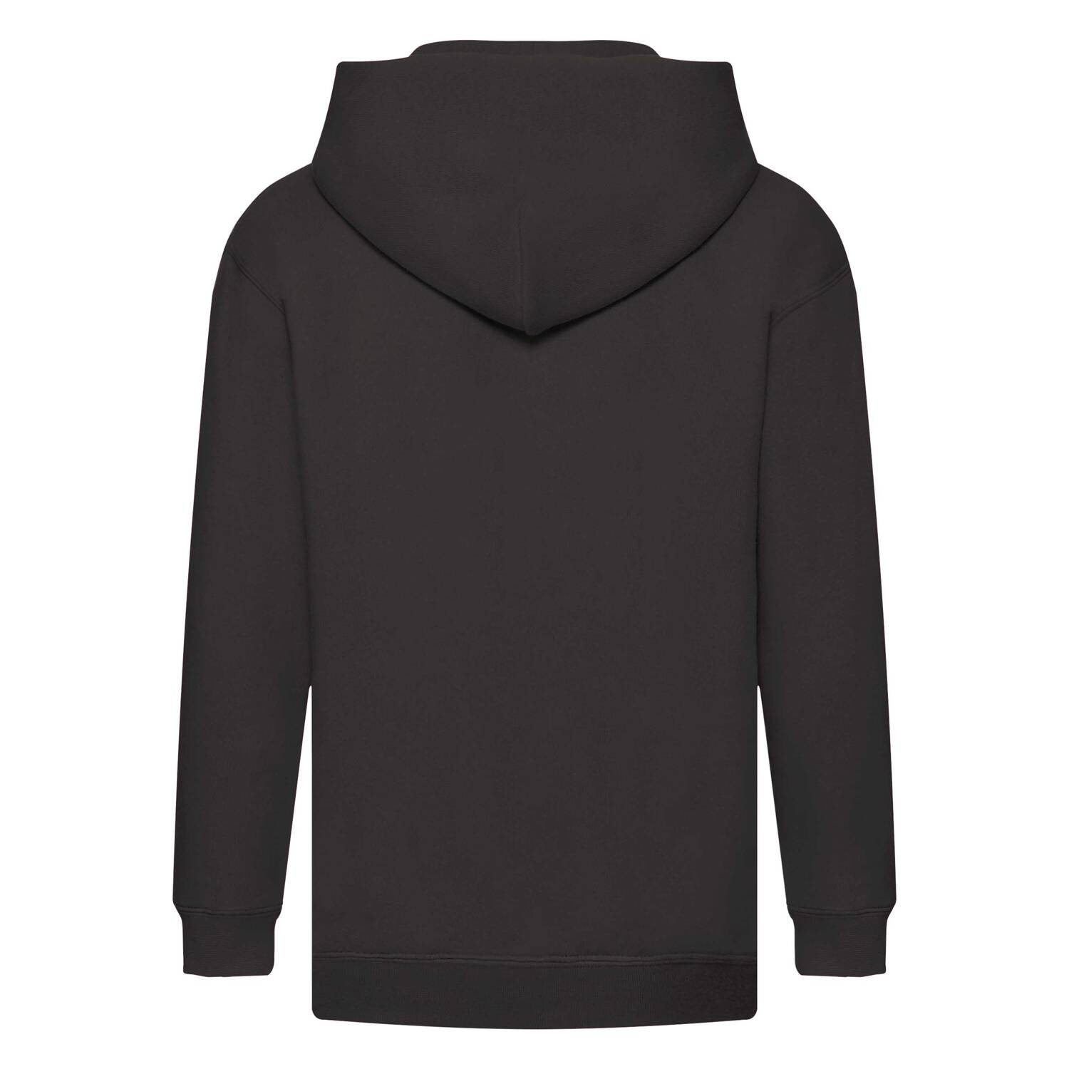 Black Kids Hoodie Zip Through Hooded Sweat Fruit of the Loom