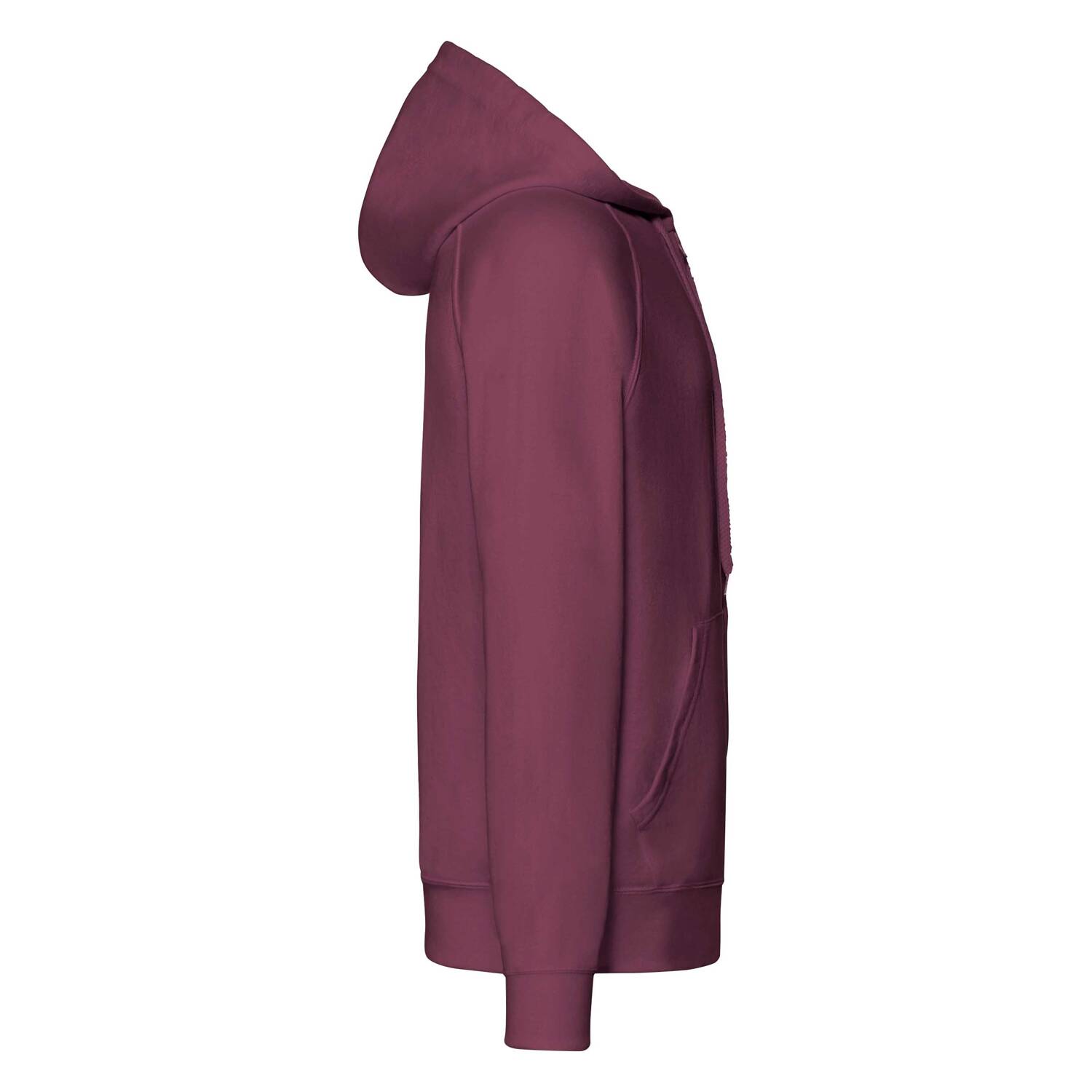 Burgundy Men&#039;s Hoodie Lightweight Zip Thru Hooded Sweat Fruit of the Loom