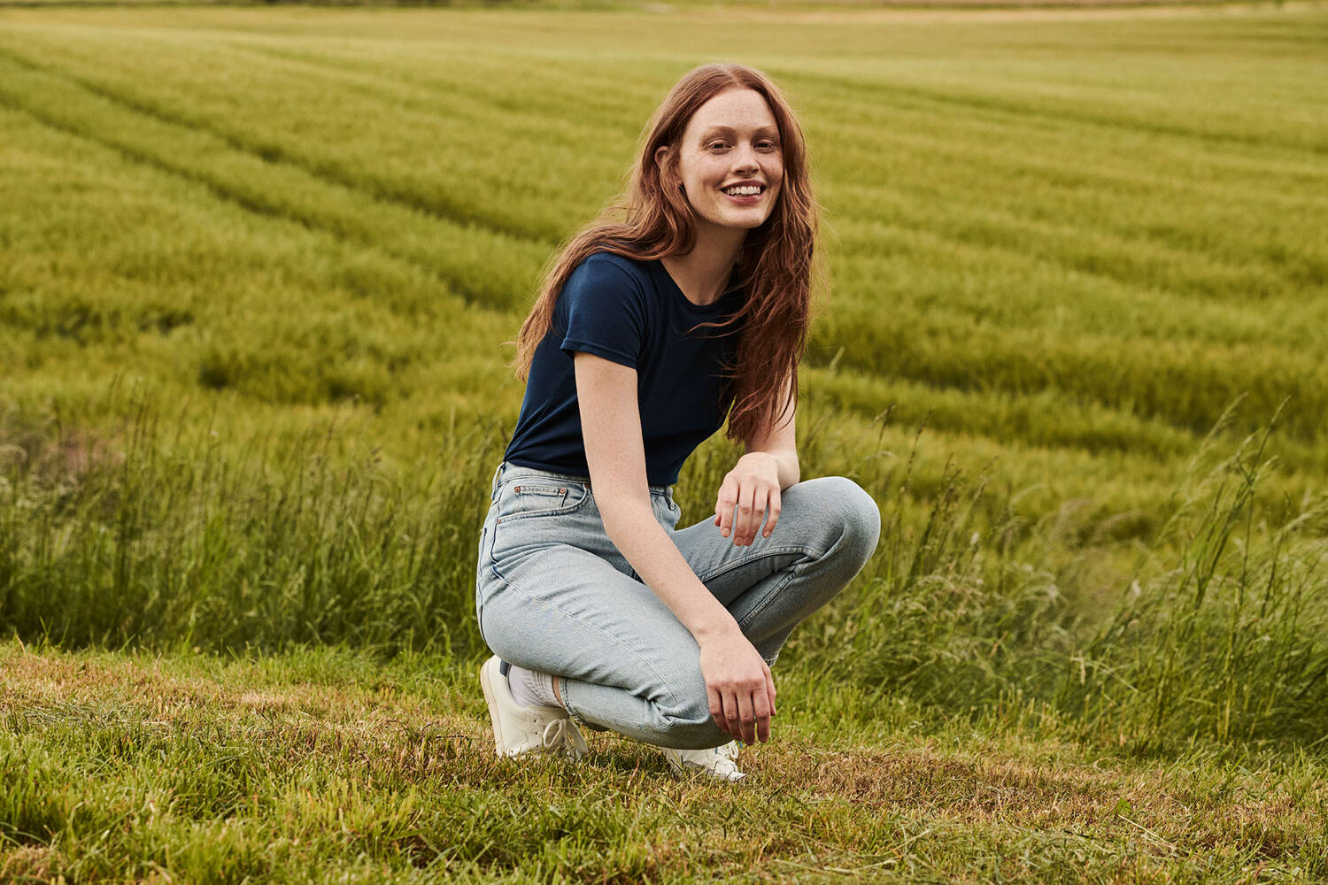 Navy blue Iconic women's t-shirt in combed cotton Fruit of the Loom