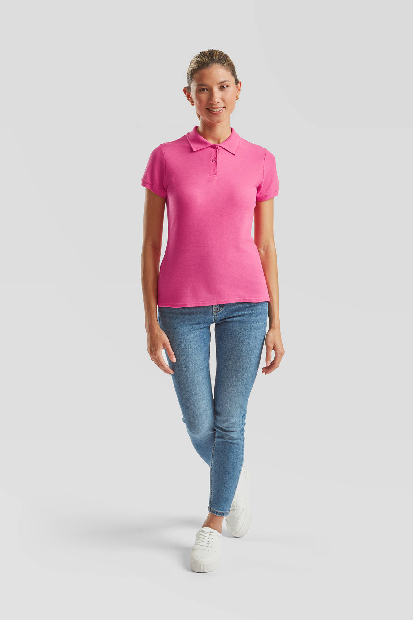 Polo Fruit of the Loom Pink Women's T-shirt