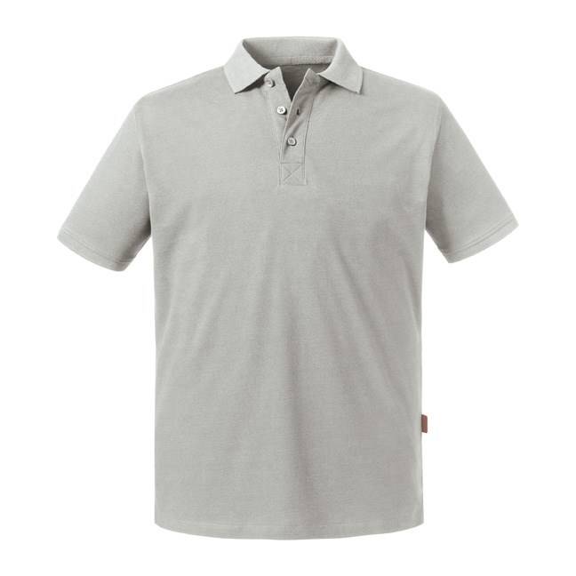 Levně Light Grey Men's Polo Shirt Pure Organic Russell