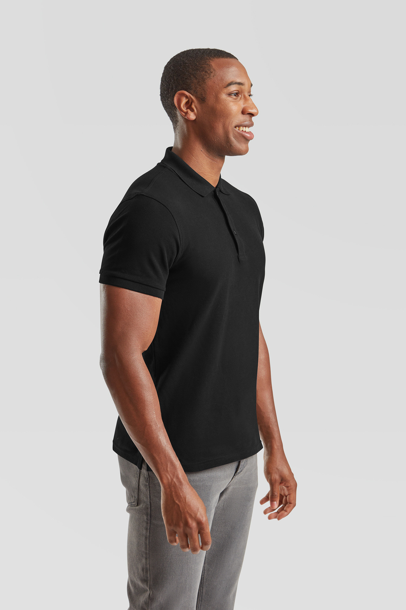 Czarna koszulka męska Iconic Polo 6304400 Friut of the Loom