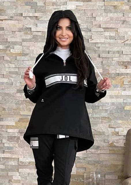 Black hoodie oversize print By o la la la