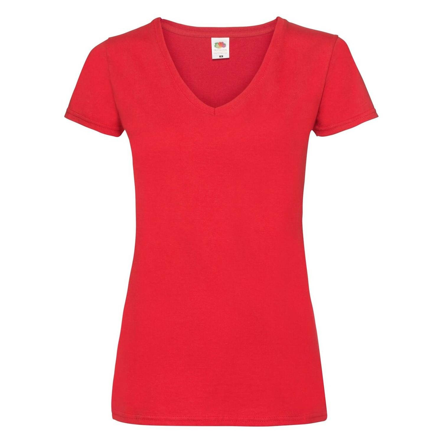 Red v-neck Valueweight Fruit of the Loom