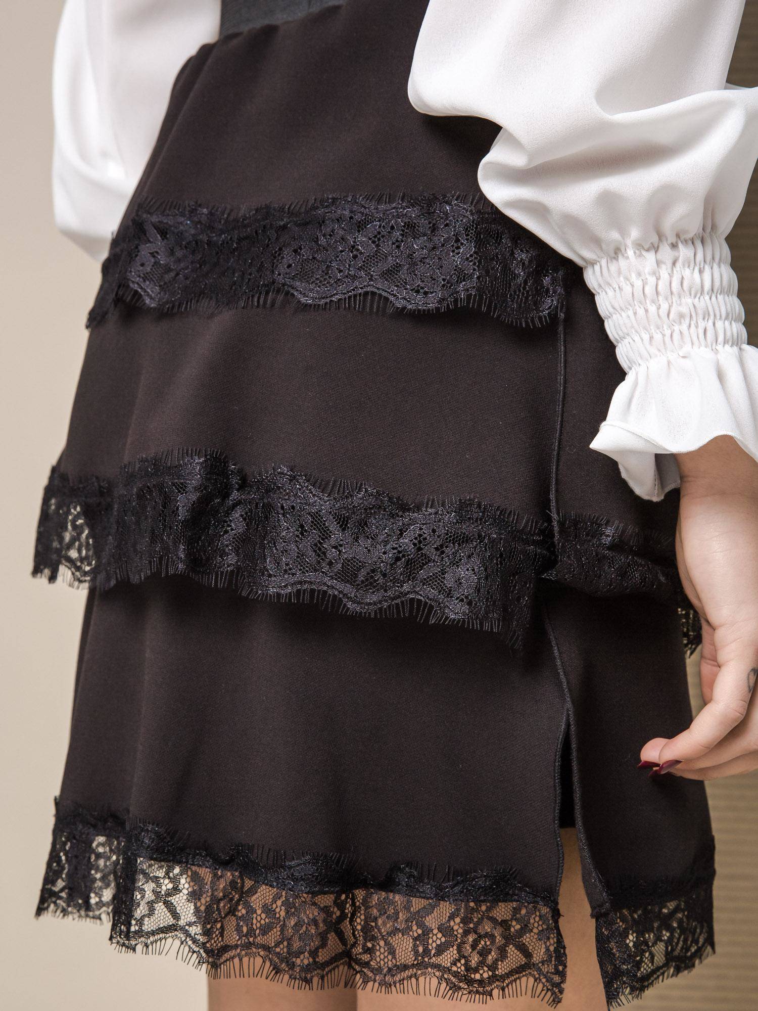 LEMONADE SKIRT WITH FLOUNCES BLACK