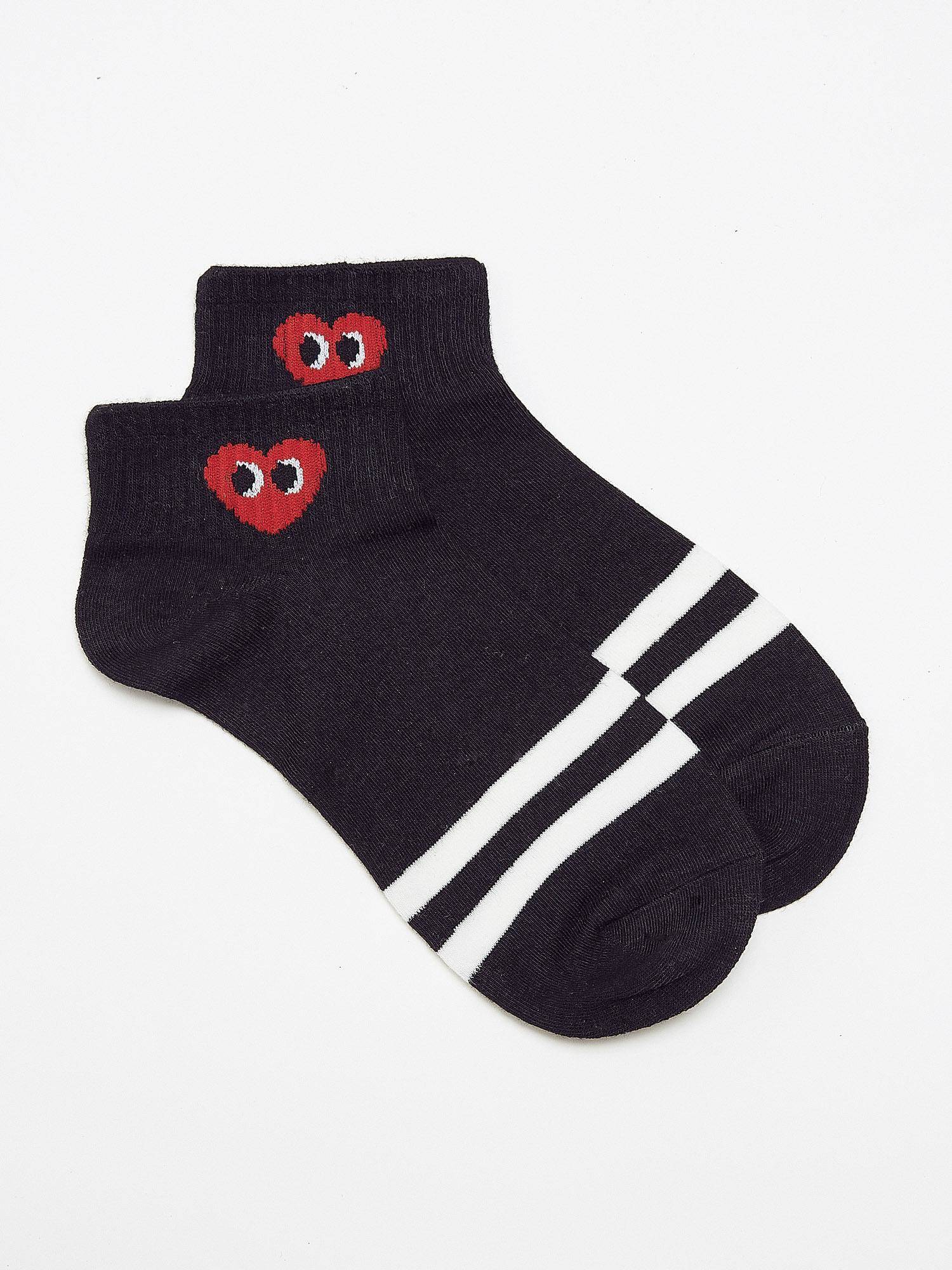 Socks With Red Heart Black