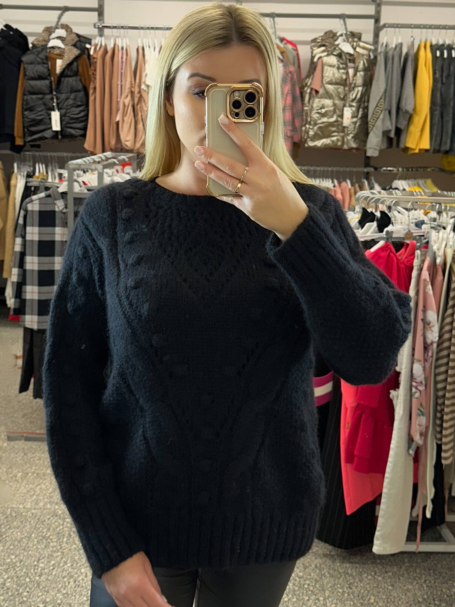 Black openwork sweater By o la La