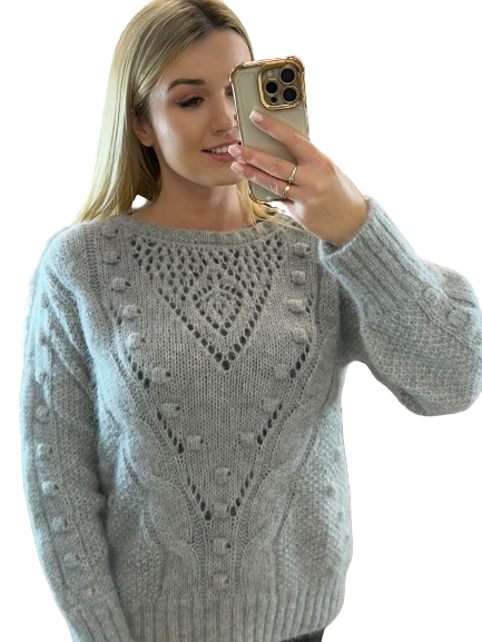 Grey openwork sweater By o la La