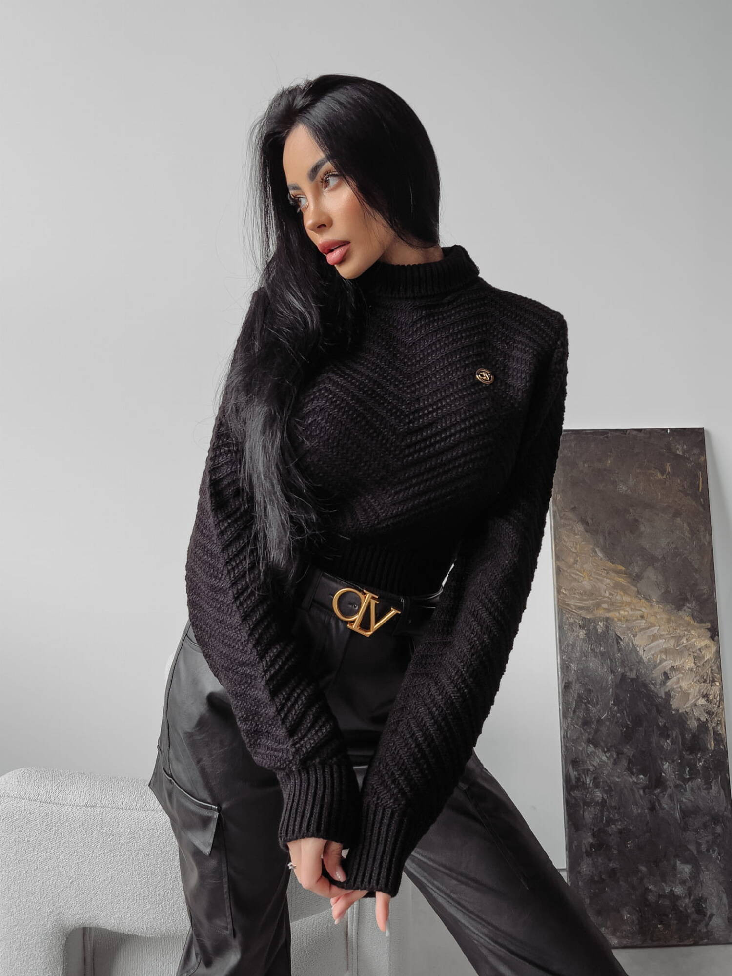 Black turtleneck EMMIE 2023 OLAVOGA