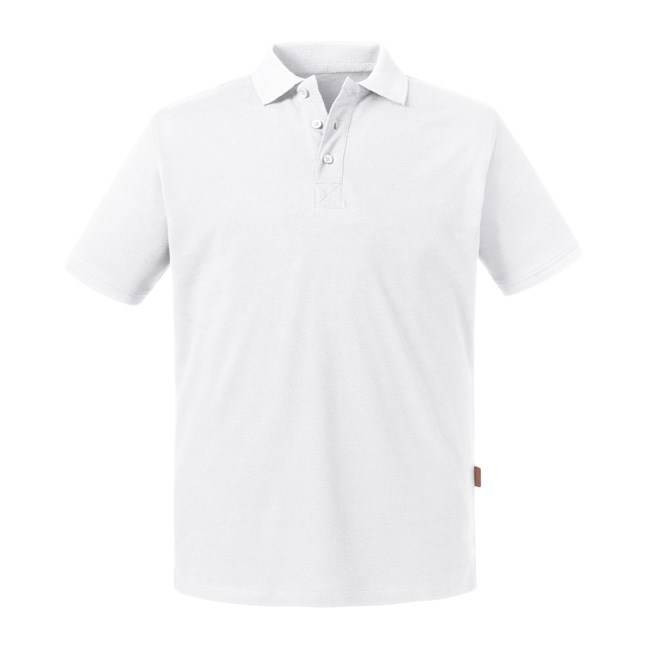 Biała koszulka męska polo Pure Organic Russell