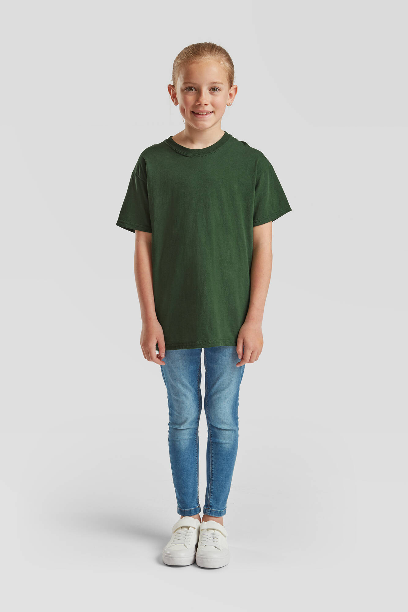 Green T-shirt for Children Original Fruit of the Loom