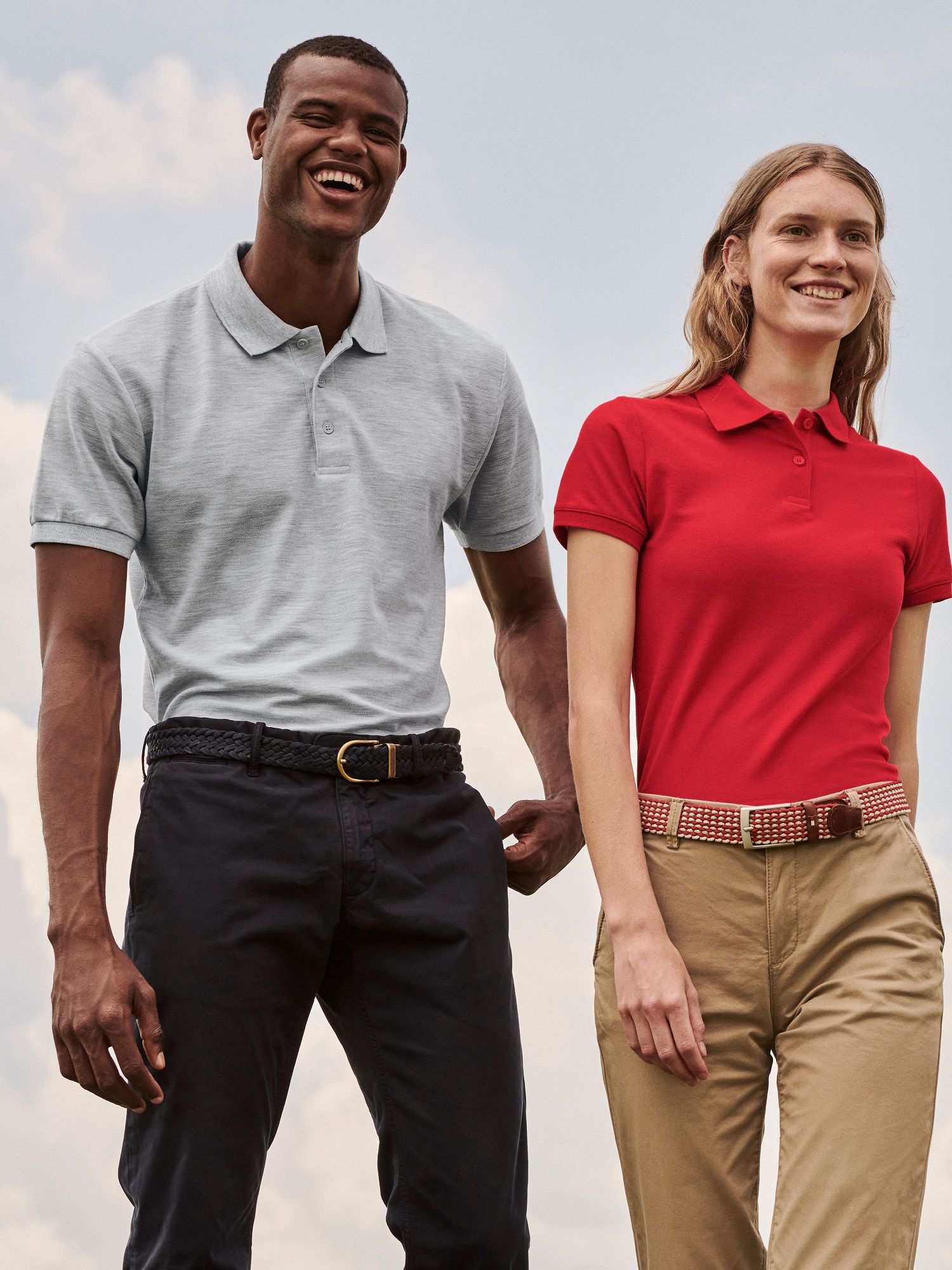 Polo Fruit of the Loom Red Women's T-shirt