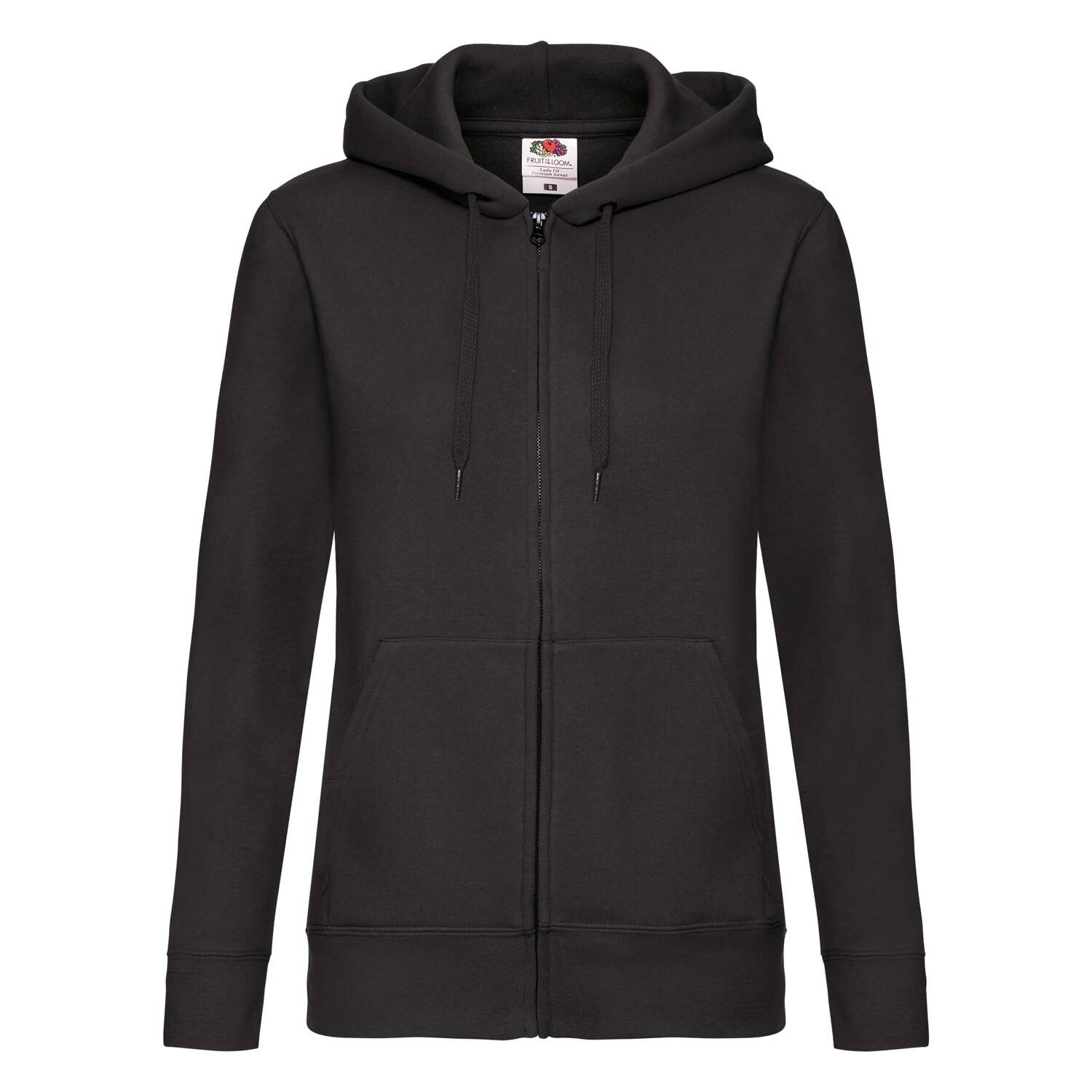 Black hoodie zipped Fruit Of The Loom