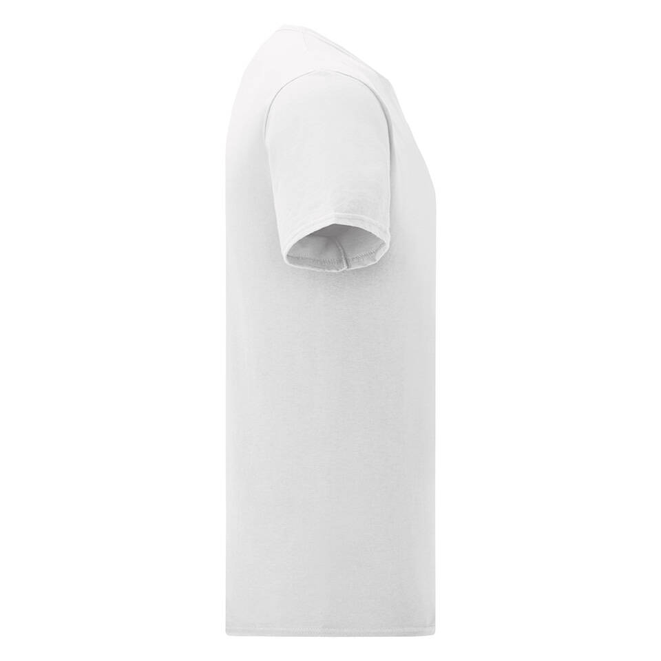 White men's Iconic combed cotton t-shirt with Fruit of the Loom sleeve