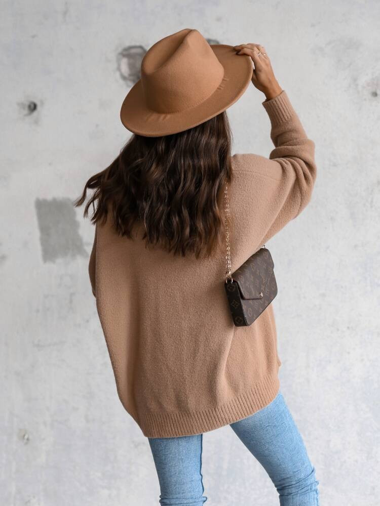 Caramel V-neck sweater Cocomore