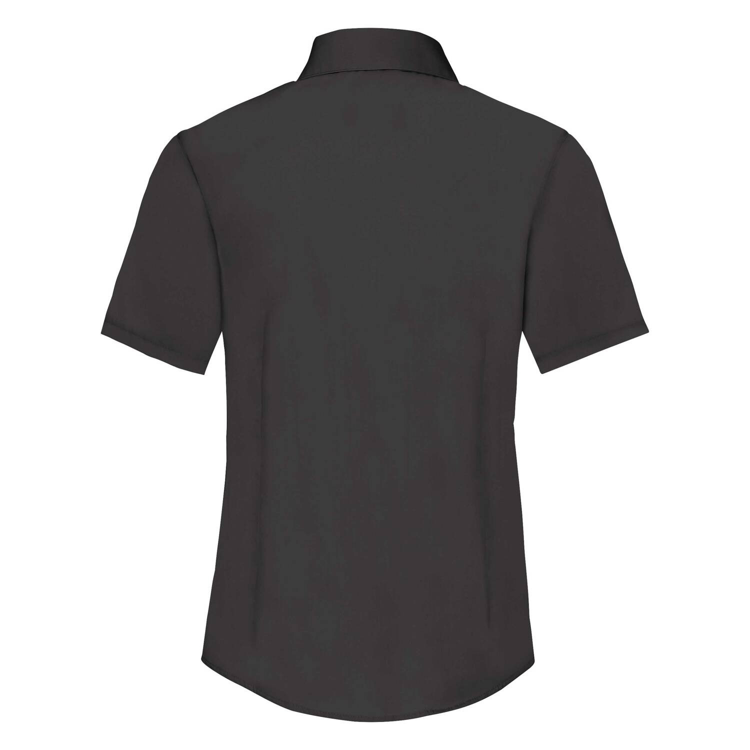 Black Poplin Shirt With Short Sleeves Fruit Of The Loom