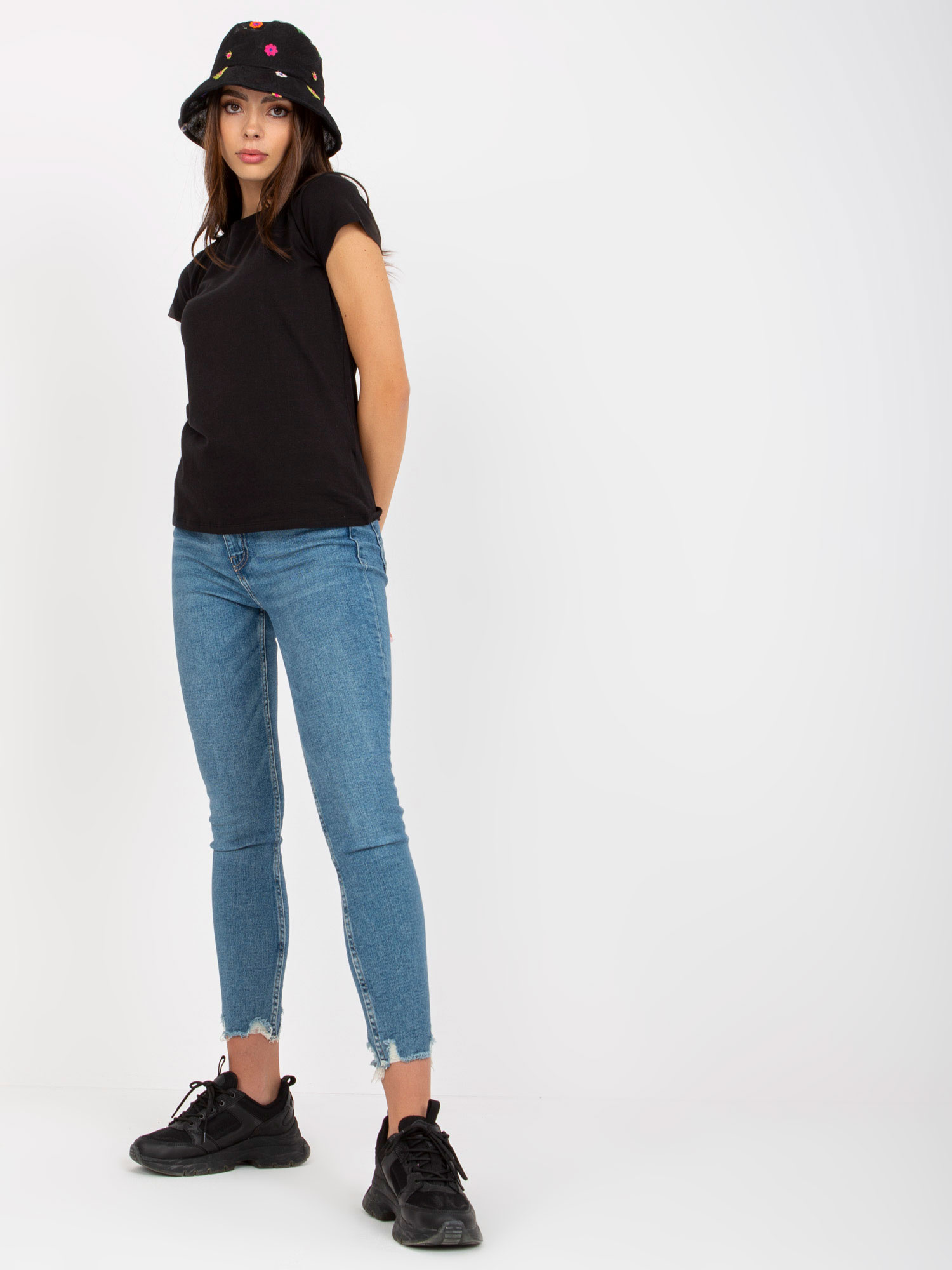 Black cotton women's t-shirt BASIC