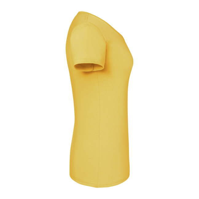 Ikonické 195 Ringspun Premium Premium Žlté dámske tričko Fruit of the Loom