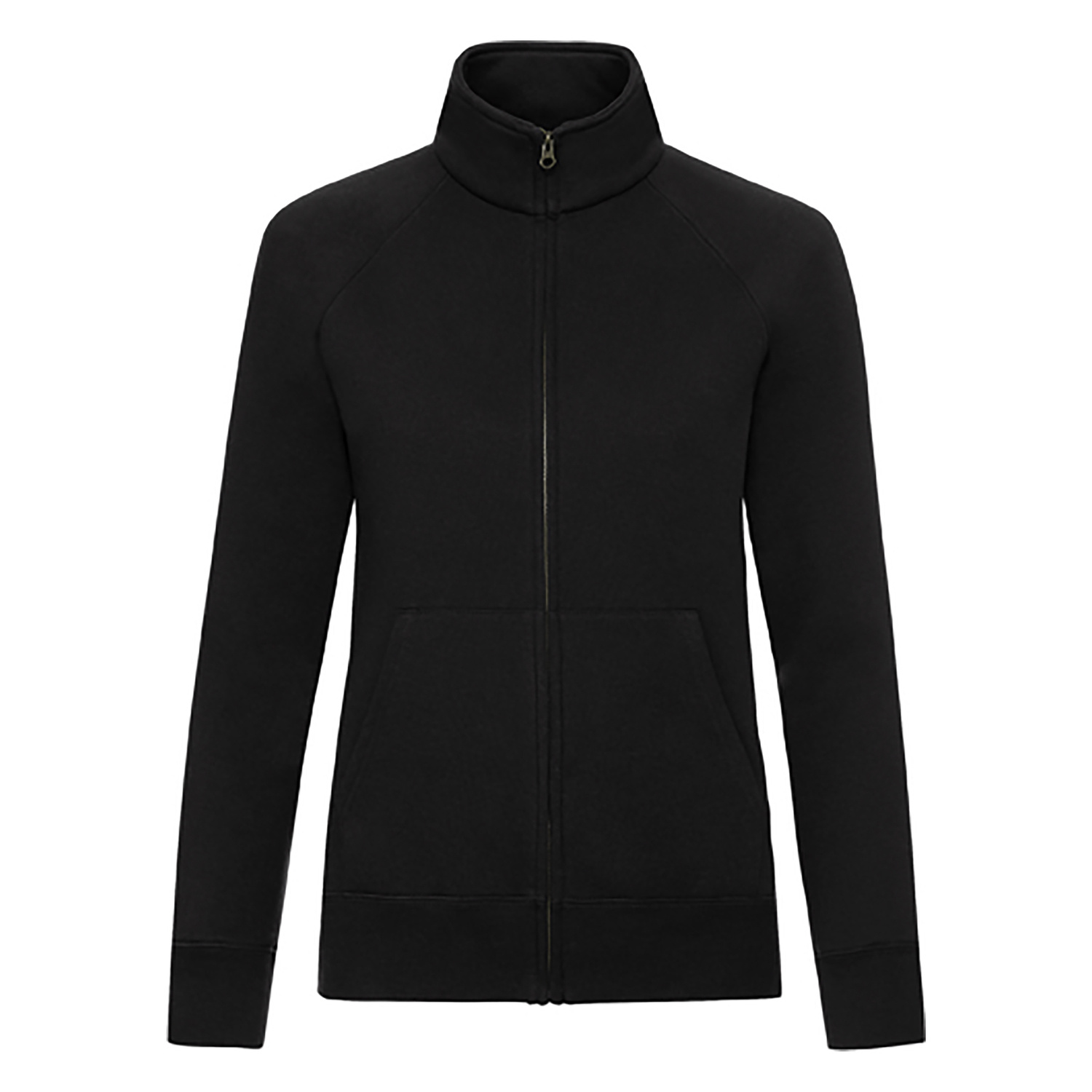 Black women's sweatshirt with stand-up collar Fruit of the Loom