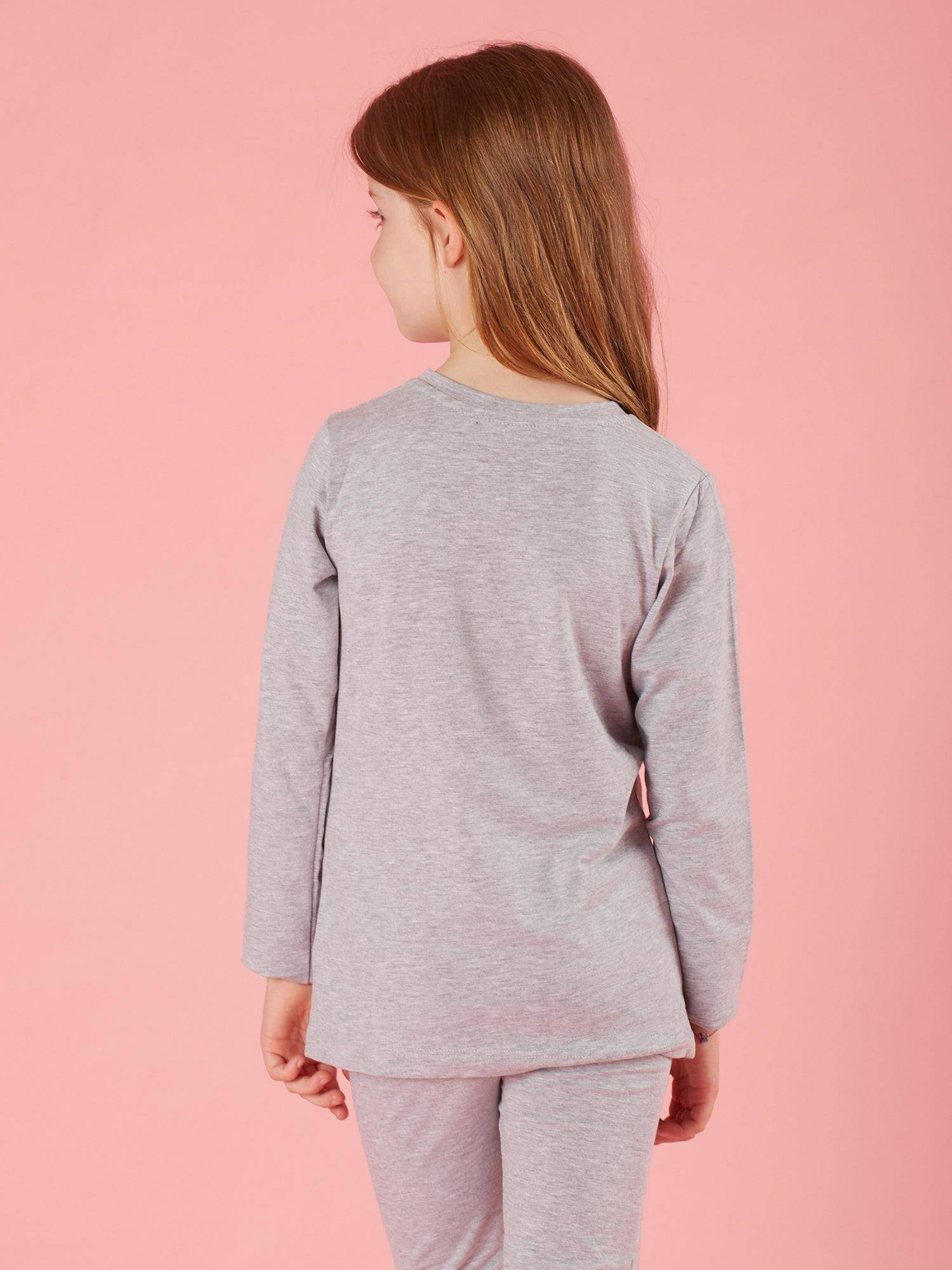 Girls' blouse basic grey