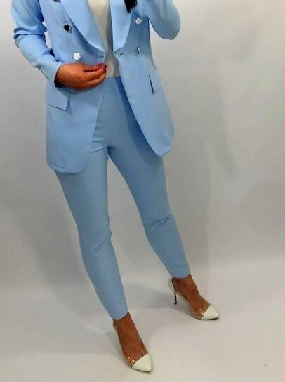 Blue elegant fabric pants LIVIEN