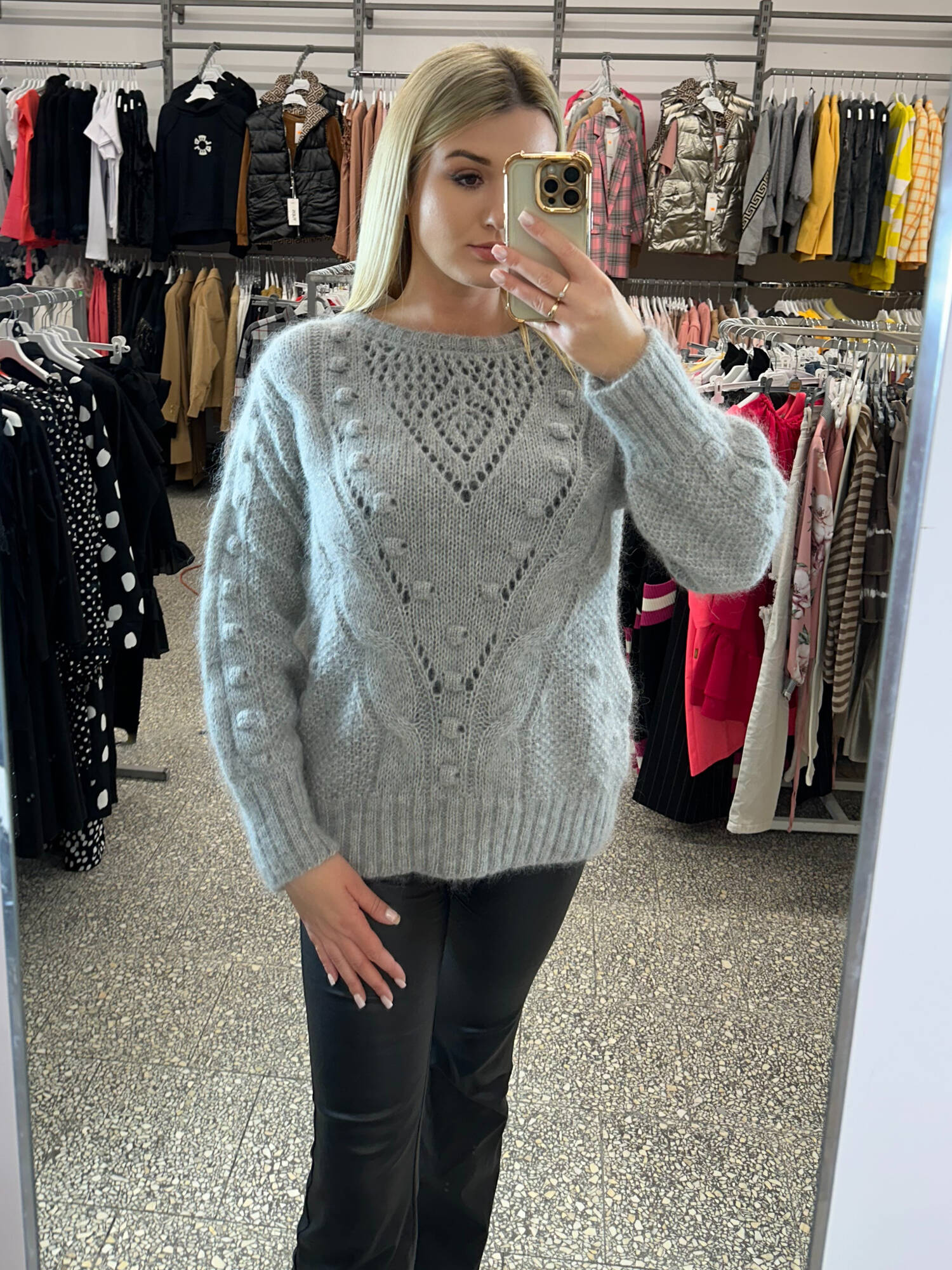 Grey openwork sweater By o la La