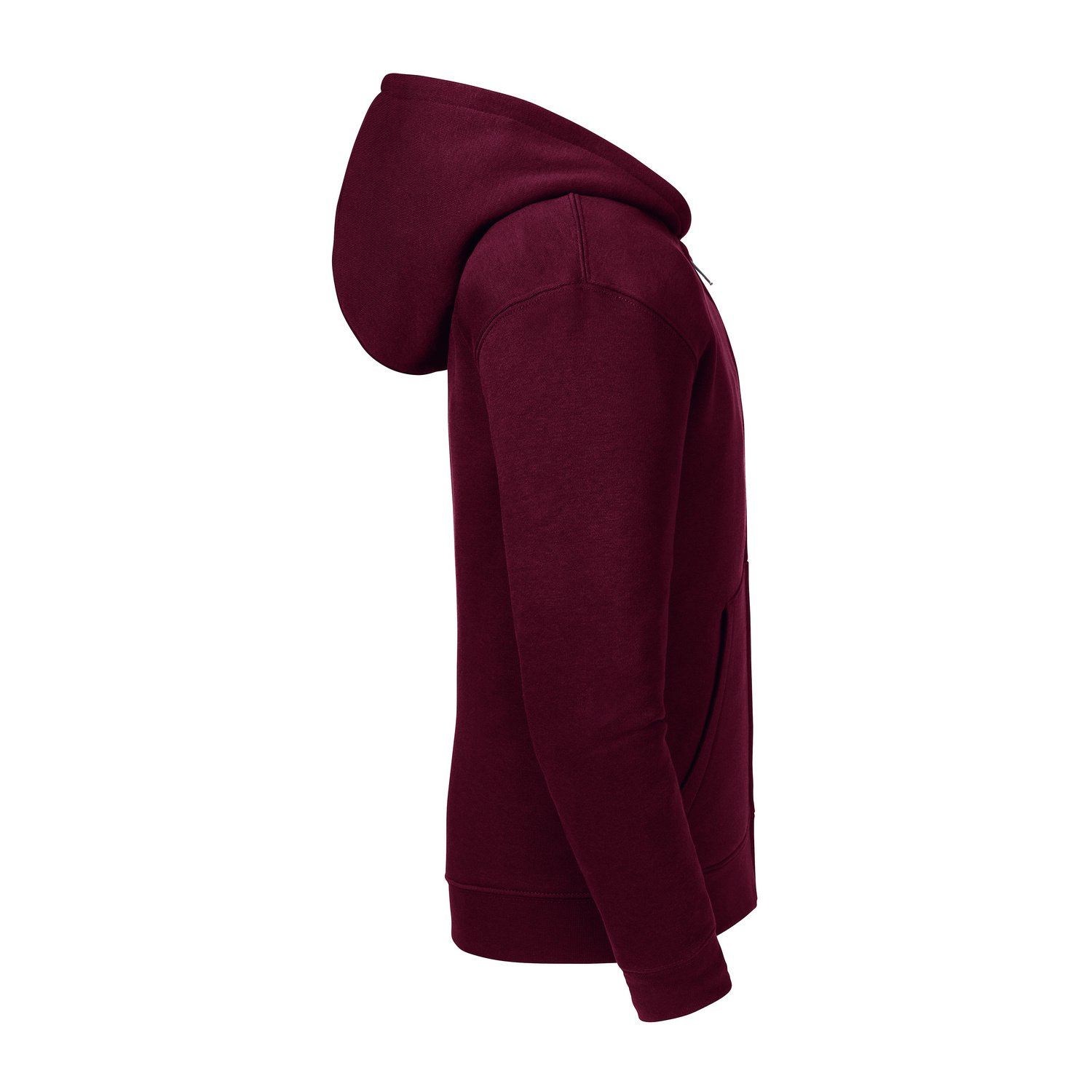 Burgundy children&#039;s sweatshirt with hood and zipper Authentic Russell