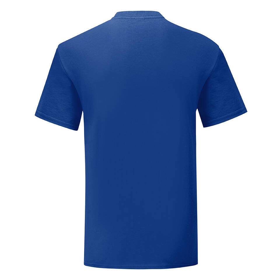 Blue Iconic Combed Cotton T-shirt with Fruit of the Loom Sleeve