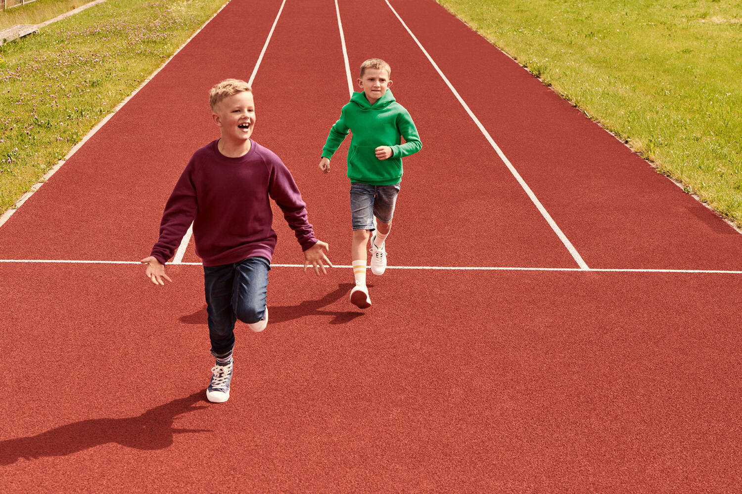 Burgundowa bluza dziecięca Raglan Sweat Fruit of the Loom