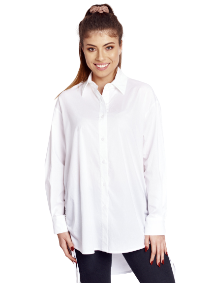 White oversize shirt drawstringed sides LeMonada
