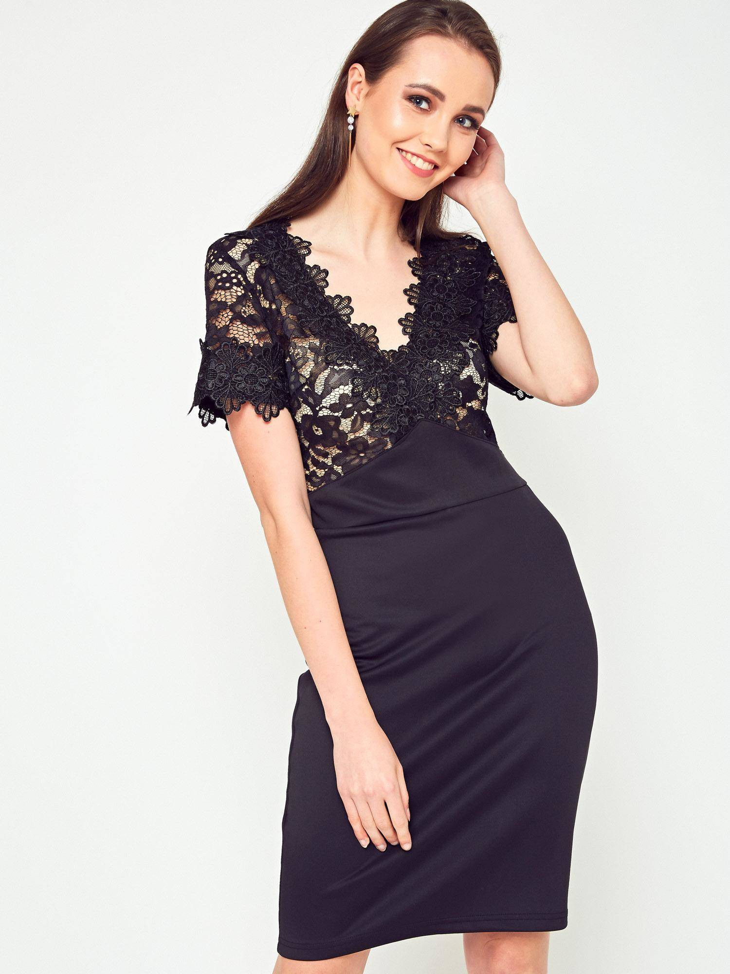 Dress with lace black