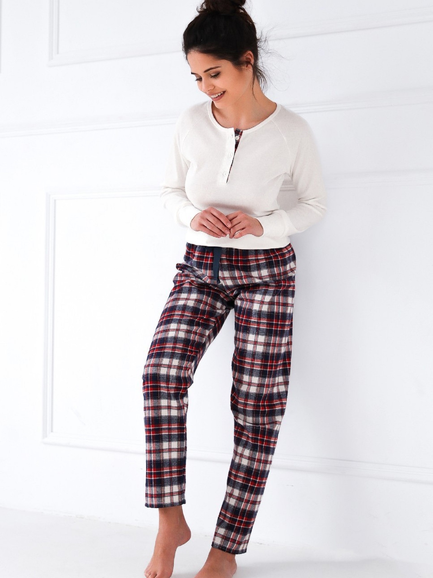 Levně Pyjamas Sensis Mollie Interlock/Flannel length/yr Christmas S-XL cream 001