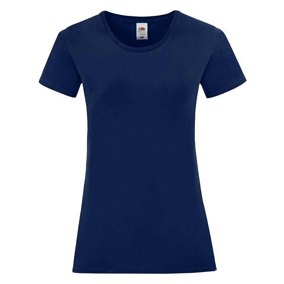 Navy blue Iconic women's t-shirt in combed cotton Fruit of the Loom