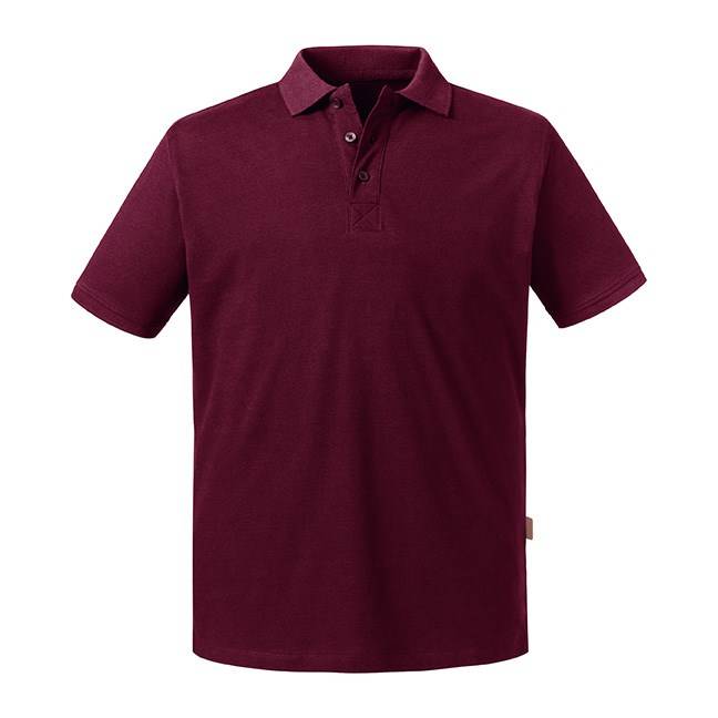 Levně Burgundy Men's Polo Shirt Pure Organic Russell