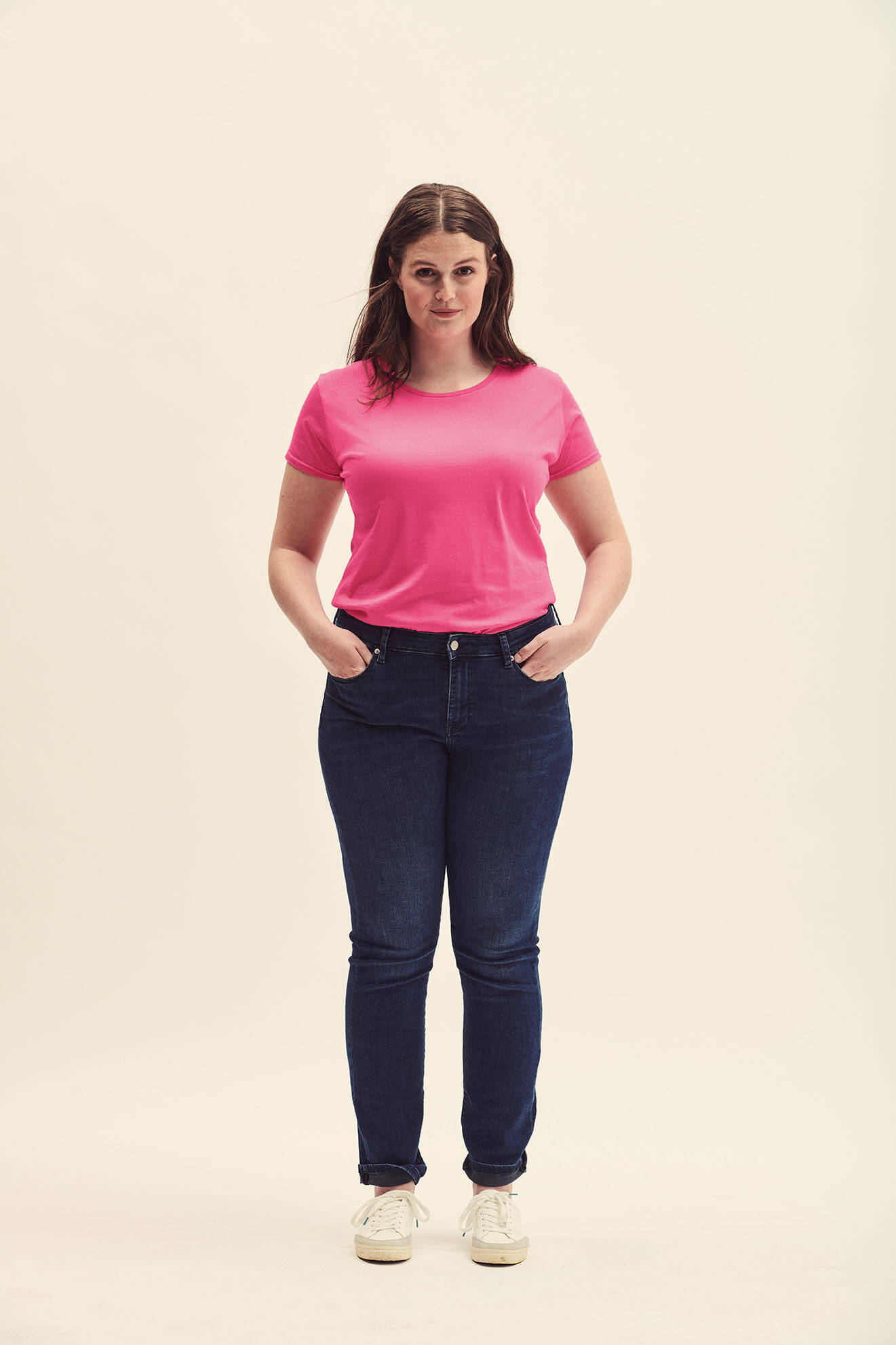 Pink Iconic women's t-shirt in combed cotton Fruit of the Loom
